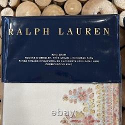 NEW Ralph Lauren Camile Paisley King Pillow Sham Set Of 2 In Faded Coral $370