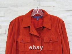 NEW Ralph Lauren Collection Purple Label Burnt Orange Suede Leather Jacket 12