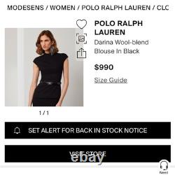 NEW Ralph Lauren Collection Purple Label Darina Wool-Blend Blouse Size 6 Luxury