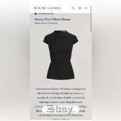 NEW Ralph Lauren Collection Purple Label Darina Wool-Blend Blouse Size 6 Luxury