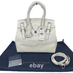 NEW Ralph Lauren Collection Soft Ricky 33 Calfskin Leather Bag White Women