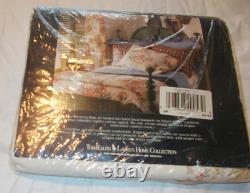 NEW Ralph Lauren Dylans Grove Floral Flags Full Flat Sheet Cottage Country Cabin