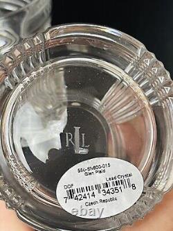 NEW Ralph Lauren Glen Plaid Double Old Fashioned Glass Set of 4 Rocks NIB