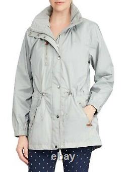 NEW Ralph Lauren Golf Womens Water Repellent Jacket Long Navy Silver L XL $198