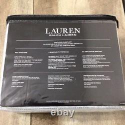 NEW Ralph Lauren King Sheet Set 4pc Dusty Blue Floral 100% Cotton