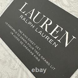 NEW Ralph Lauren King Sheet Set 4pc Gray White Cotton