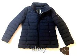 NEW Ralph Lauren Ladies Stretch Patch PKT Puffer Jacket Navy Size Medium