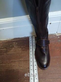 NEW! Ralph Lauren Leather Shearling Lined Thigh High Work Boot Womens Boots s. 10