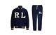 New Ralph Lauren Polo Rl Letterman Navy Varsity Jacket & Sweatpants Set