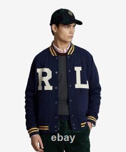 NEW Ralph Lauren Polo RL Letterman Navy Varsity Jacket & Sweatpants SET