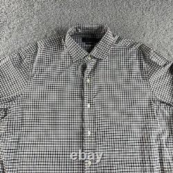 NEW Ralph Lauren Polo Shirt Mens Large Black White Check Classic Fit Long Sleeve