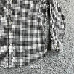 NEW Ralph Lauren Polo Shirt Mens Large Black White Check Classic Fit Long Sleeve