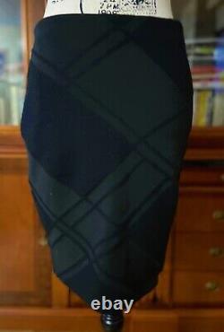 NEW Ralph Lauren Purple Label Collection Cashmere Blend Black Mini Skirt Sz S