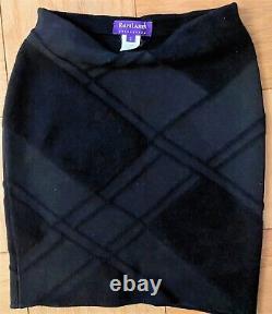 NEW Ralph Lauren Purple Label Collection Cashmere Blend Black Mini Skirt Sz S