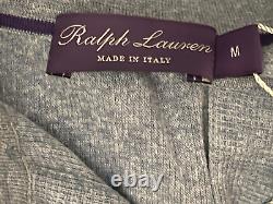 NEW Ralph Lauren Purple Label Henley Long Sleeve Waffle Knit T Shirt Blue Sz. M