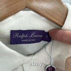 NEW Ralph Lauren Purple Label Polo Shirt Small White Short Sleeve Cotton Silk