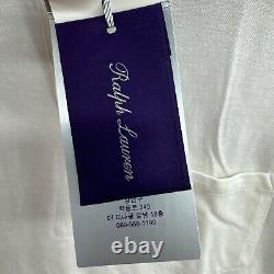 NEW Ralph Lauren Purple Label Polo Shirt Small White Short Sleeve Cotton Silk