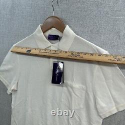 NEW Ralph Lauren Purple Label Polo Shirt Small White Short Sleeve Cotton Silk