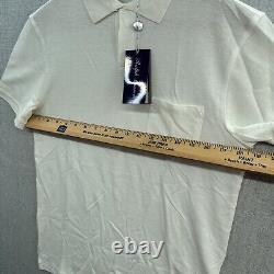 NEW Ralph Lauren Purple Label Polo Shirt Small White Short Sleeve Cotton Silk