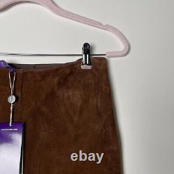 NEW Ralph Lauren Purple Label Women's Sz 8 Brown 100% Lamb Suede Leather Pants