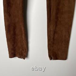 NEW Ralph Lauren Purple Label Women's Sz 8 Brown 100% Lamb Suede Leather Pants