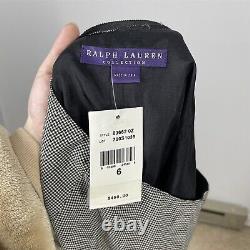 NEW Ralph Lauren Purple Label Womens 6 Houndstooth Wool Midi Workwear Skirt