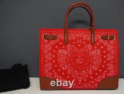 NEW Ralph Lauren Red Bandana Large Tote Retail $350