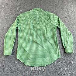 NEW Ralph Lauren Shirt Mens Medium Green White Check Gingham Long Sleeve Preppy