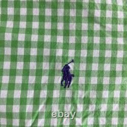 NEW Ralph Lauren Shirt Mens Medium Green White Check Gingham Long Sleeve Preppy