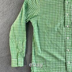 NEW Ralph Lauren Shirt Mens Medium Green White Check Gingham Long Sleeve Preppy