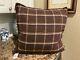 New Ralph Lauren Wallace Plaid 100% Lambswool 24 Sq Knit Accent Pillow $450
