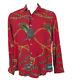 New Vintage Polo Ralph Lauren Shirt! L Red Awesome Equestrian Print Italy