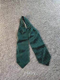 NEW Vintage Ralph Lauren Ascot Green White Silk USA Made Neck Tie Polka Dot Mens