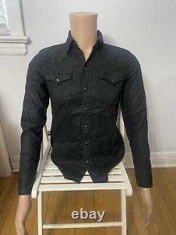 NEW WithO TAG POLO RALPH LAUREN BLACK SUPER SKINNY WESTERN SHIRT MEN SMALL / XS
