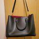 New Witho Tags. Large Black Ralph Lauren Satchel Purse. Cow Leather