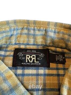 NWOT RRL Ralph Lauren Mens M Yard-Dye Plaid Cotton Twill Workshirt Vintage Style