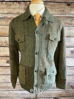 NWT $1200 Polo Ralph Lauren Patchwork Cardigan Sweater Size XL Wool