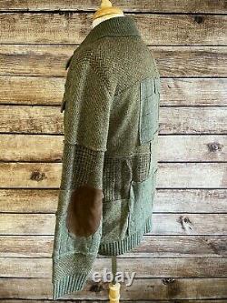 NWT $1200 Polo Ralph Lauren Patchwork Cardigan Sweater Size XL Wool