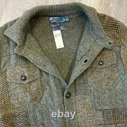 NWT $1200 Polo Ralph Lauren Patchwork Cardigan Sweater Size XL Wool