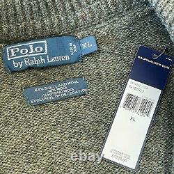 NWT $1200 Polo Ralph Lauren Patchwork Cardigan Sweater Size XL Wool