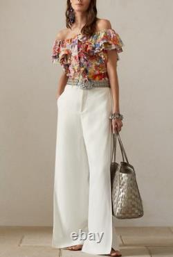 NWT $1690 Ralph Lauren Collection Desarae Linen Silk Gauze Multi Blouse Sz O