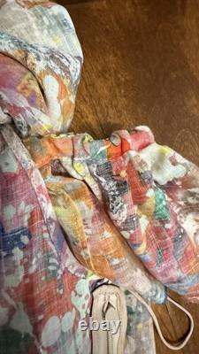 NWT $1690 Ralph Lauren Collection Desarae Linen Silk Gauze Multi Blouse Sz O