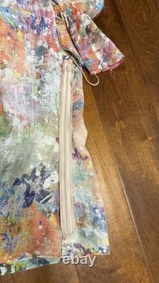 NWT $1690 Ralph Lauren Collection Desarae Linen Silk Gauze Multi Blouse Sz O
