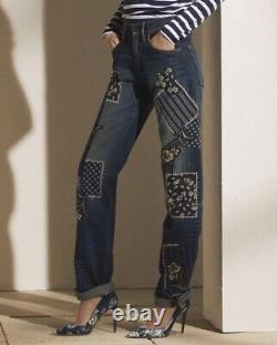 NWT $1990 RALPH LAUREN COLLECTION O'Connor PATCHWORK STRAIGHT-LEG Jeans Sz 27