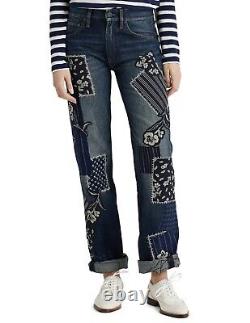 NWT $1990 RALPH LAUREN COLLECTION O'Connor PATCHWORK STRAIGHT-LEG Jeans Sz 27