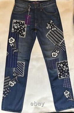 NWT $1990 RALPH LAUREN COLLECTION O'Connor PATCHWORK STRAIGHT-LEG Jeans Sz 27