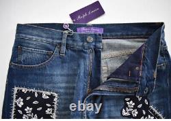 NWT $1990 RALPH LAUREN COLLECTION O'Connor PATCHWORK STRAIGHT-LEG Jeans Sz 27