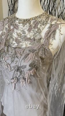 NWT $3490 Ralph Lauren Collection Fiorenzo Embellished Tulle Blouse Sz 10