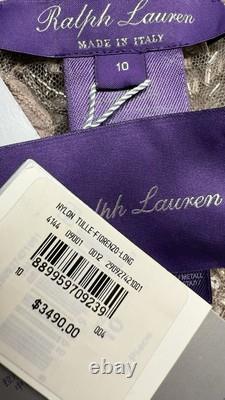 NWT $3490 Ralph Lauren Collection Fiorenzo Embellished Tulle Blouse Sz 10