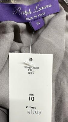 NWT $3490 Ralph Lauren Collection Fiorenzo Embellished Tulle Blouse Sz 10
